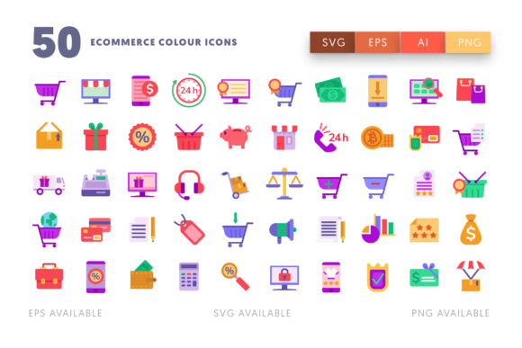 50 Ecommerce Color Icons: Your Toolkit for a More Intuitive Online Store