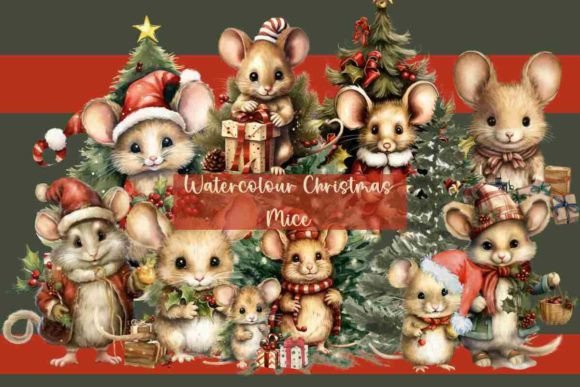 Adorable Watercolour Christmas Mice for Festive Crafting