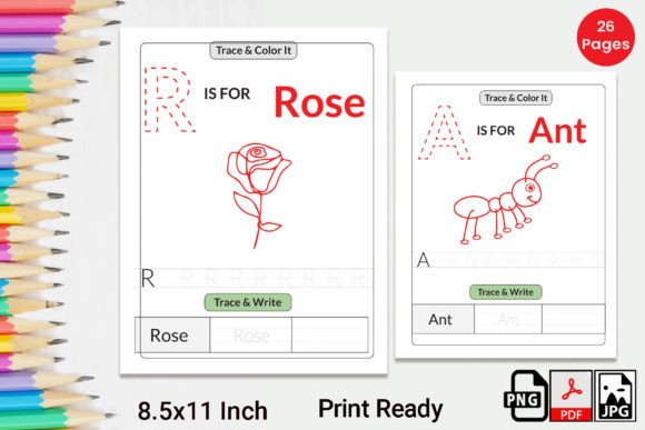 Alphabet Color Trace and Writing Sheets for Early Learners