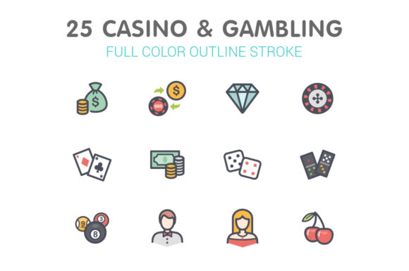 Casino & Gambling Line with Color: A Design Asset That Plays to Win
