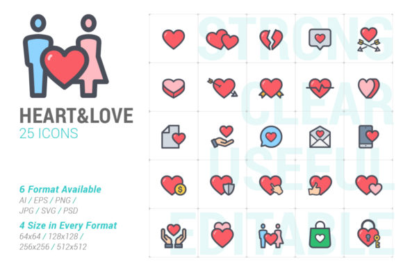 Heart & Love Full Color Icon: A Designer's Asset