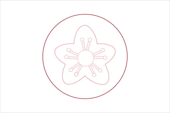 Imlek Icon Peach Blossom Color Line: Vibrant Festive Design Assets