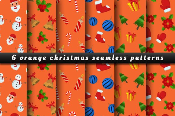 Infuse Warmth Into Your Designs with Orange Christmas Seamless Patterns