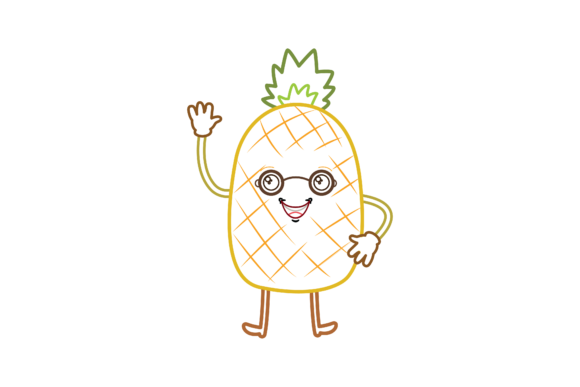 Kawaii Cute Pineapple Fruit Color Line: A Designer's Asset Guide