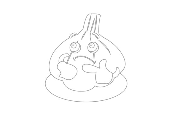Kawaii Cute Vegetable Onion Color Lines: A Whimsical Design Asset