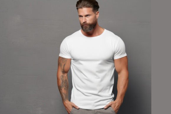 Professional Muslim Man White Color T-shirt Mockup for Designers