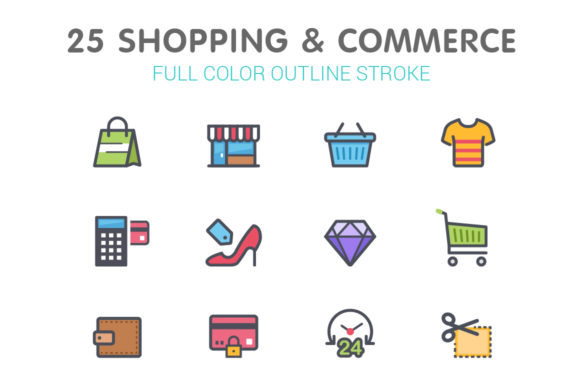 Shopping & Commerce Color Icon: A Practical Design Asset