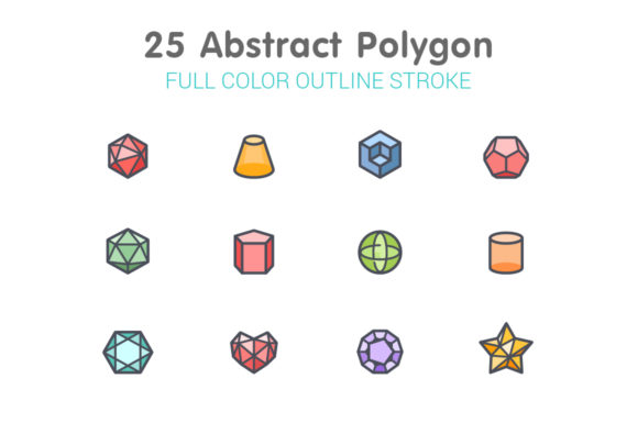 Unlocking Modern Design with Abstract Polygon Line with Color