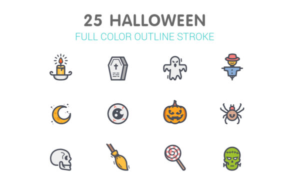 Unlocking Spooky Aesthetics with Halloween Line Color Icons