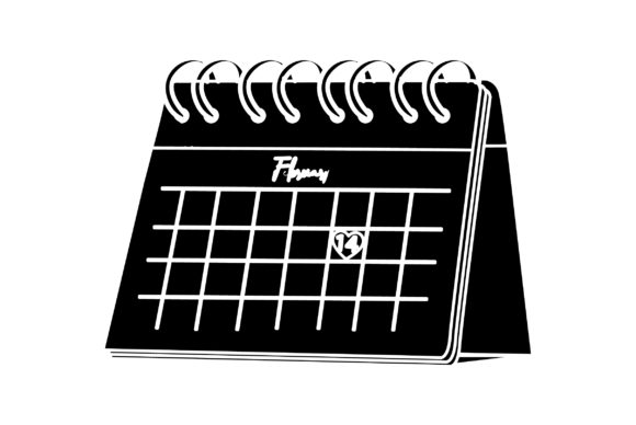 Valentine Icon Calendar Solid Color: Your Versatile Design Asset