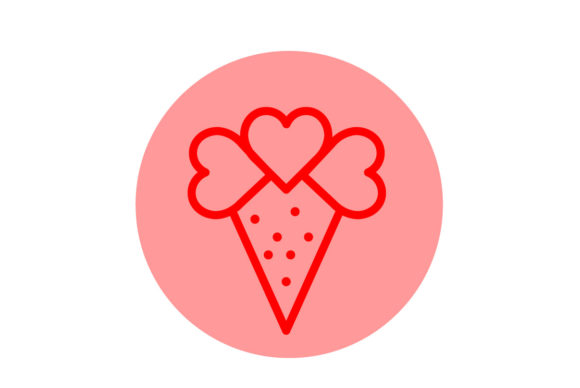 Valentine Icon Ice Cream Line Color: A Sweet Design Asset