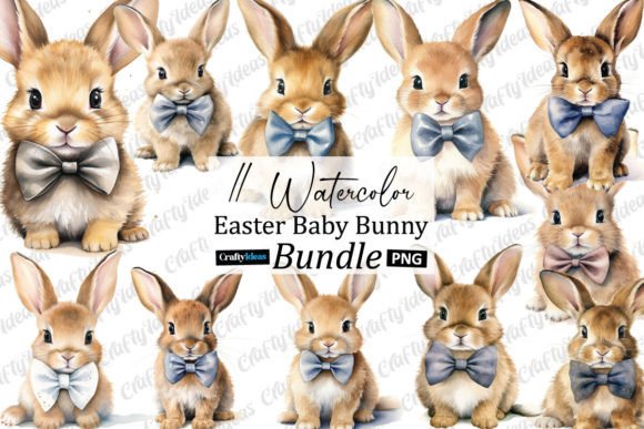 Watercolour Easter Baby Bunny Clipart: A Fresh Design Asset